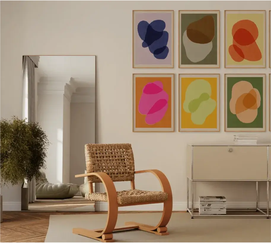 home interior with artwork on the wall